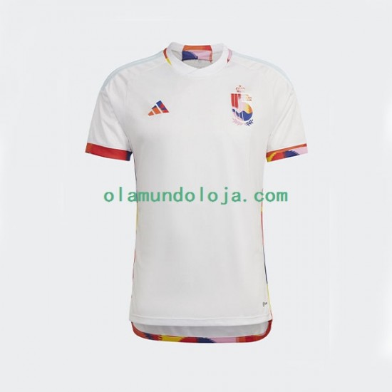 Camisola Bélgica Homem Equipamento Segundo Copa do Mundo 2022 Manga Curta